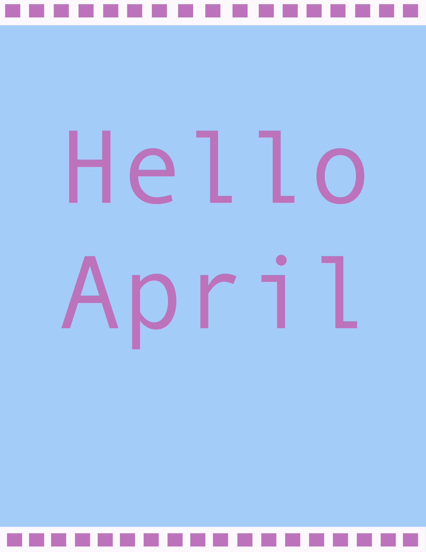 Hello April poster without borders