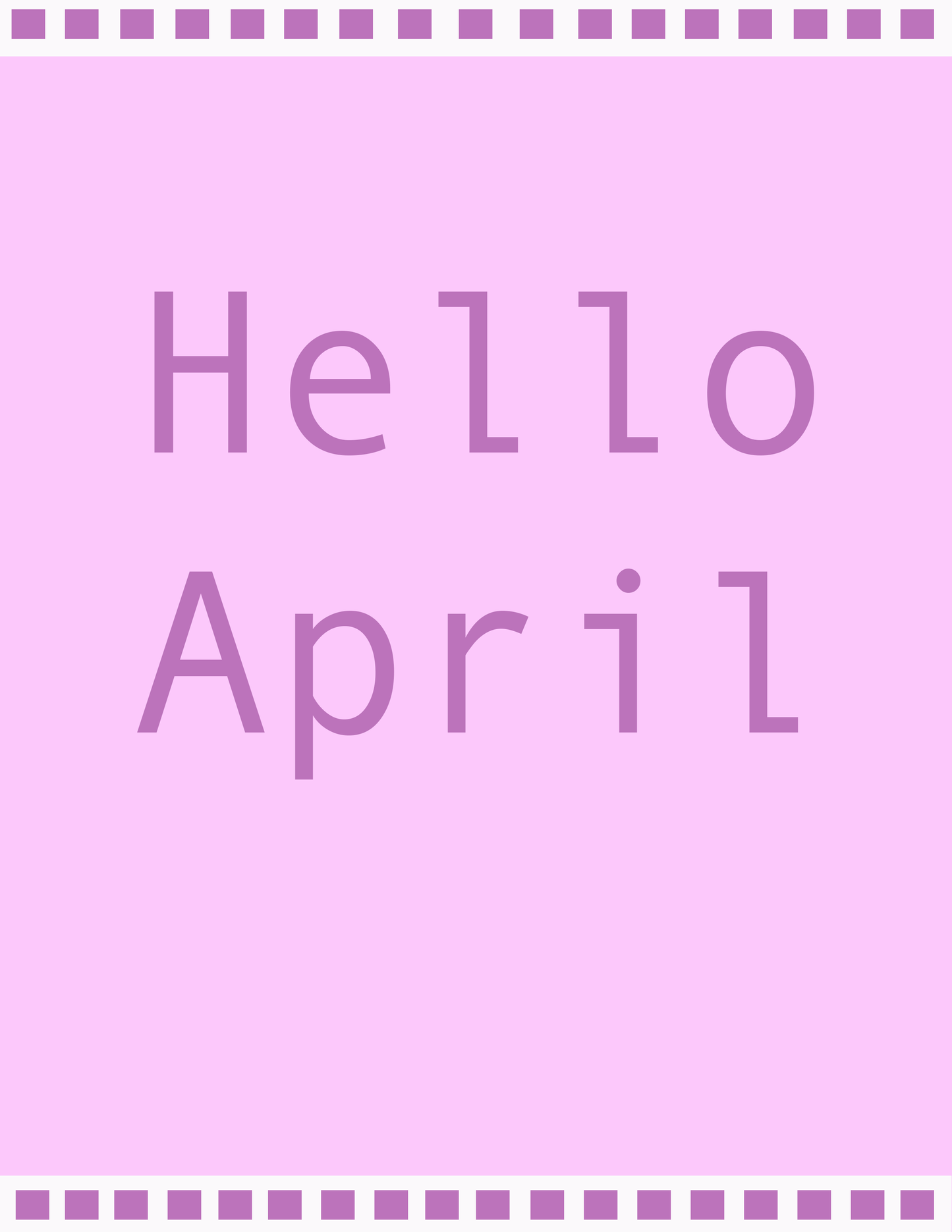 Hello April Pink Poster